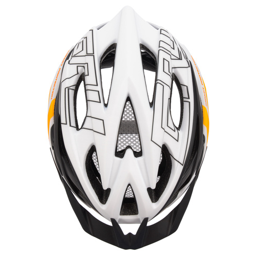 Kask rowerowy Meteor Gruver S 52-56 cm czarny/biały/pomarańczowy