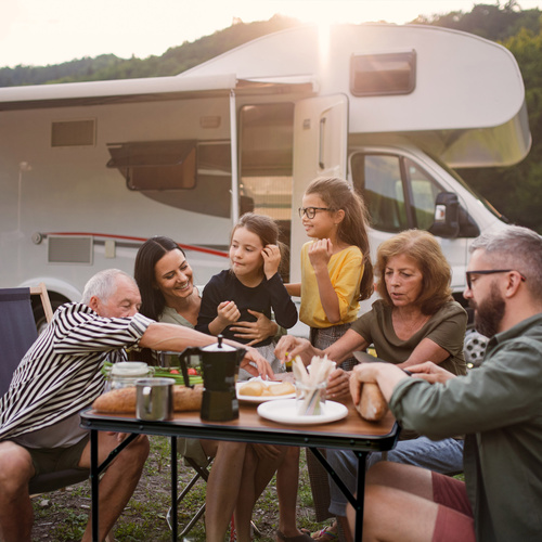 Stół składany z krzesłami Meteor Pesta wood