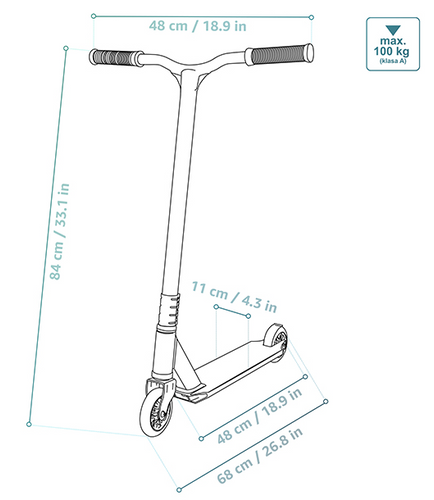 Meteor Edge Tretroller silber