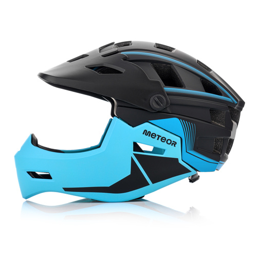 Fullface-Fahrradhelm Meteor Hydra L 58-61 cm schwarz/blau