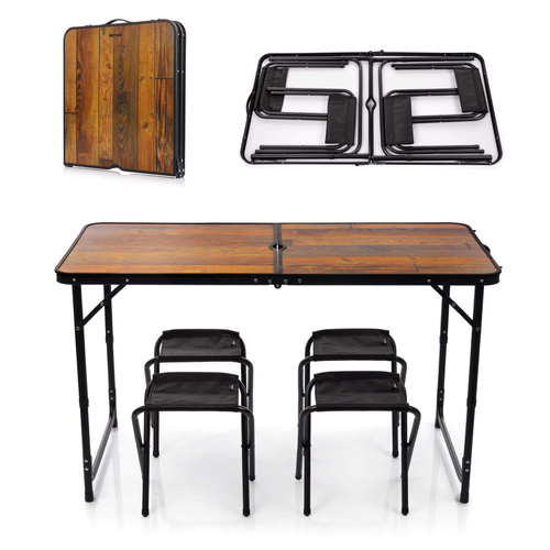 Meteor Pesta wood folding table with chairs