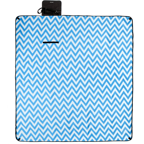 Picnic Blanket Meteor XL 180x200 cm Zigzag blue