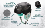 Ski helmet Meteor Lumi S 53-55 cm mint / black