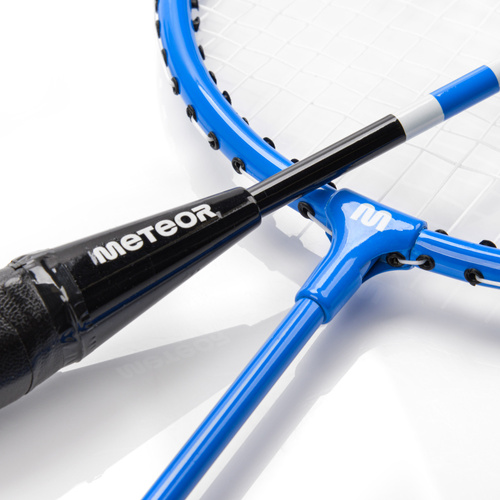 Badminton Set Meteor 2 rackets, 6 ailerons blue