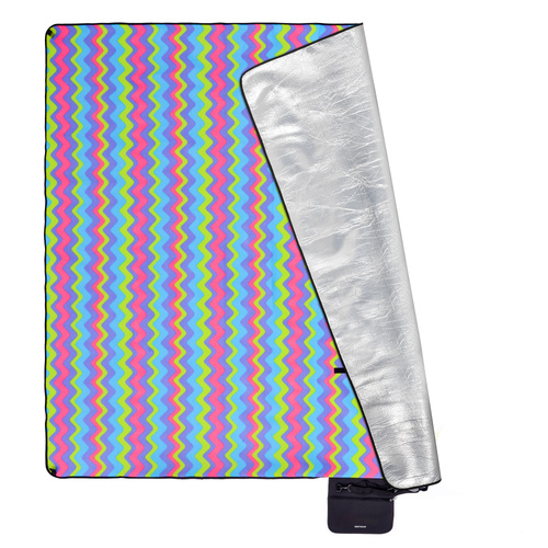 Picnic Blanket Meteor  2XL 200x200 cm Zigzag Multicolor