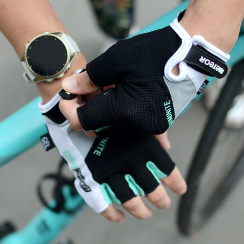 Rękawiczki rowerowe Meteor Gel GX38 XS niebiesko-zielony