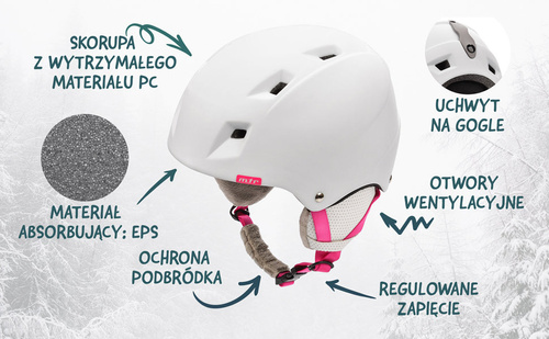 Ski helmet Meteor Kiona S white/pink 53-55 cm