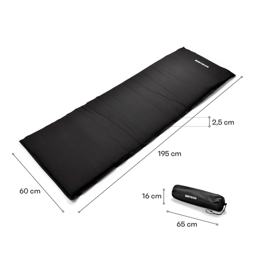 Selbstaufblasbare Matte Meteor 195×60×2,5 cm schwarz