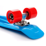 Meteor Kunststoff-Skateboard rot/neonblau/silbern