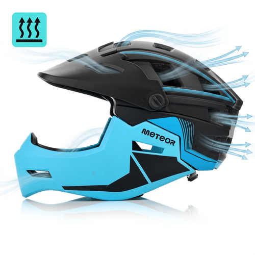 Full-face bicycle helmet Meteor Hydra M 55-58 cm black/blue