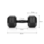 Hexagonale Hantelstange 12.5 kg Meteor