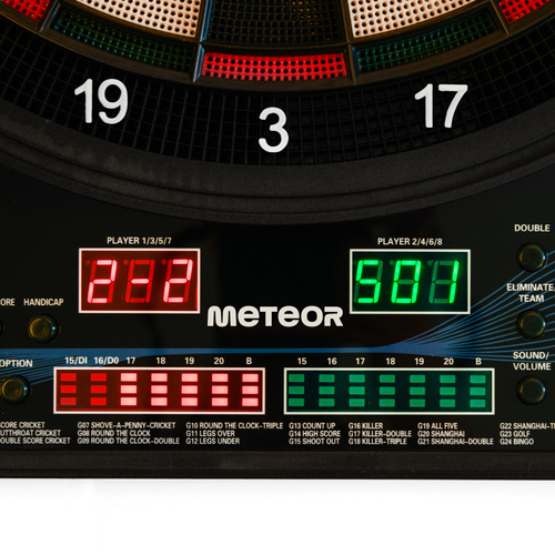 Elektroniczna tarcza do darta 27 gier 8 graczy 4-LED Meteor