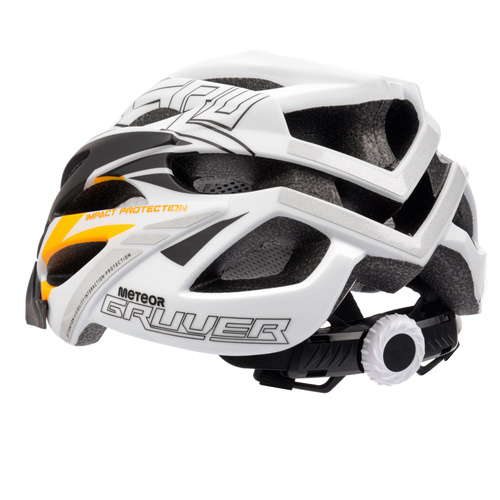 Kask rowerowy Meteor Gruver S 52-56 cm biały/czarny/pomarańczowy