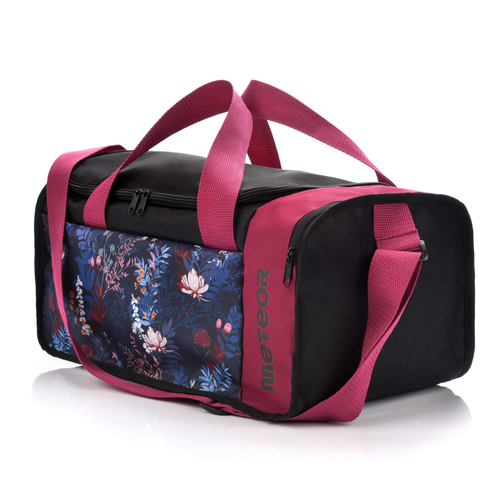 Fitness bag Meteor Nepr 20 l blue / pink flowers