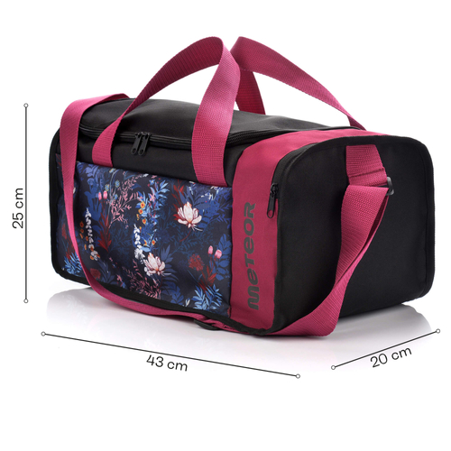 Fitness bag Meteor Nepr 20 l blue / pink flowers